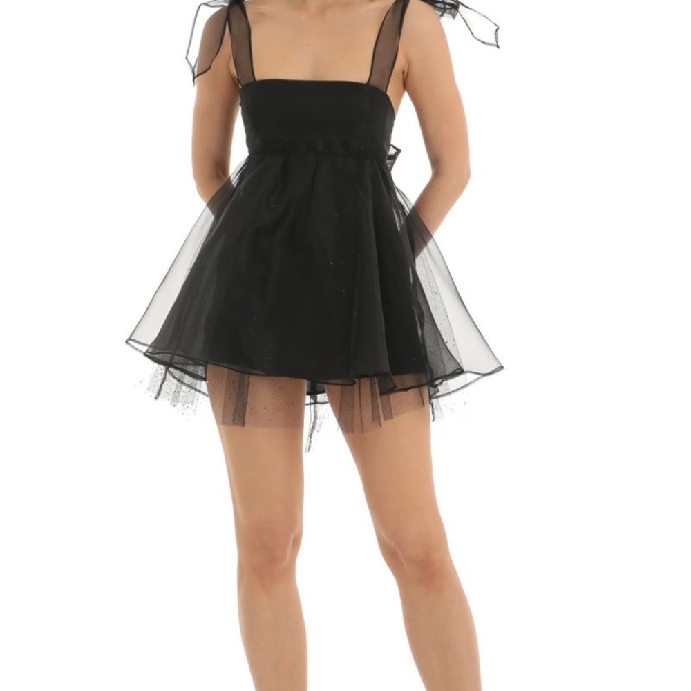 Lucy In The Sky Glitter Bow Baby Doll Dress
